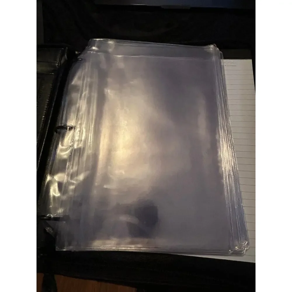 UKC Black Leather Zip Portfolio Binder Organizer Calculator Padfolio